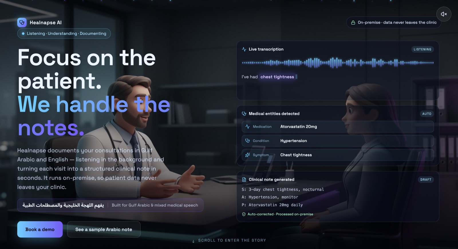 Healnapse Gulf-Arabic medical speech recognition